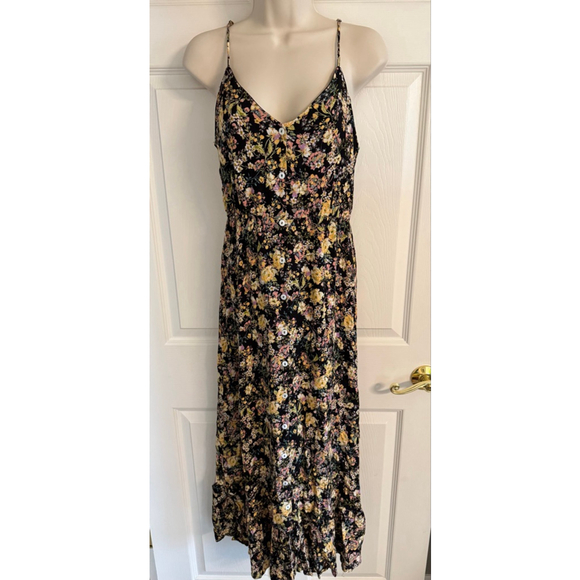 Sadie & Sage Dresses & Skirts - NWOTs Sadie & Sage black floral strappy V neck maxi dress Size S boho Romantic